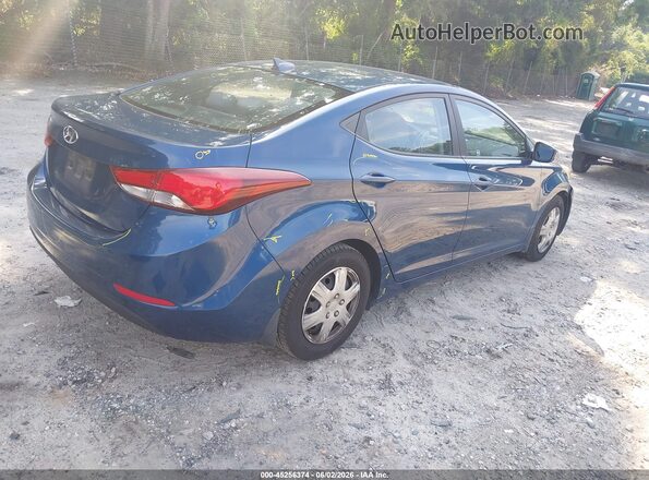KMHDH4AE0GU525912 2016 HYUNDAI ELANTRA Blue Tył prawy