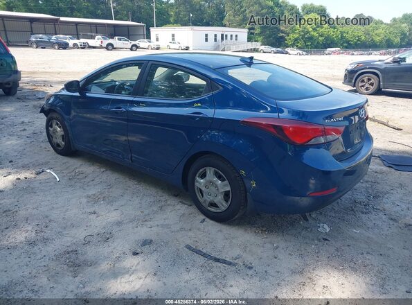 KMHDH4AE0GU525912 2016 HYUNDAI ELANTRA Blue Tył lewy