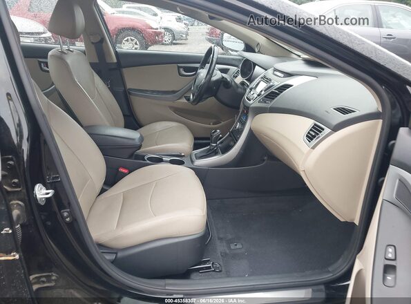 KMHDH4AE0GU594079 2016 HYUNDAI ELANTRA Черный Вид салона спереди