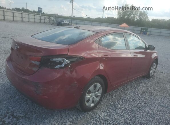KMHDH4AE0GU607123 2016 HYUNDAI ELANTRA Красный Задняя правая четверть