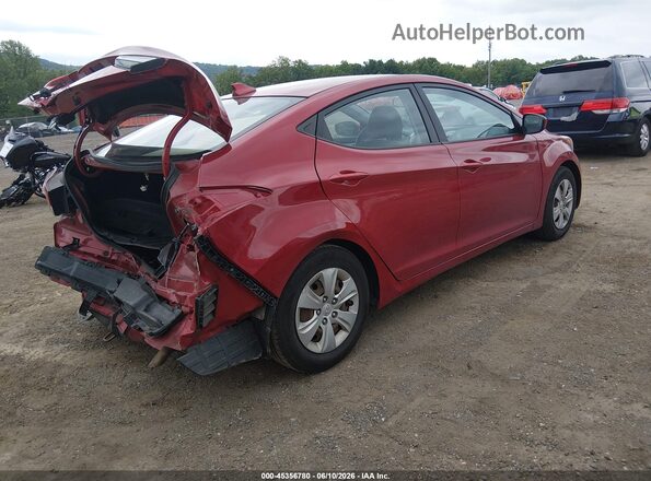 KMHDH4AE1GU643449 2016 HYUNDAI ELANTRA Red Задня права чверть
