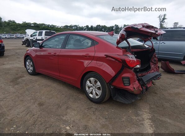 KMHDH4AE1GU643449 2016 HYUNDAI ELANTRA Red Задня ліва чверть