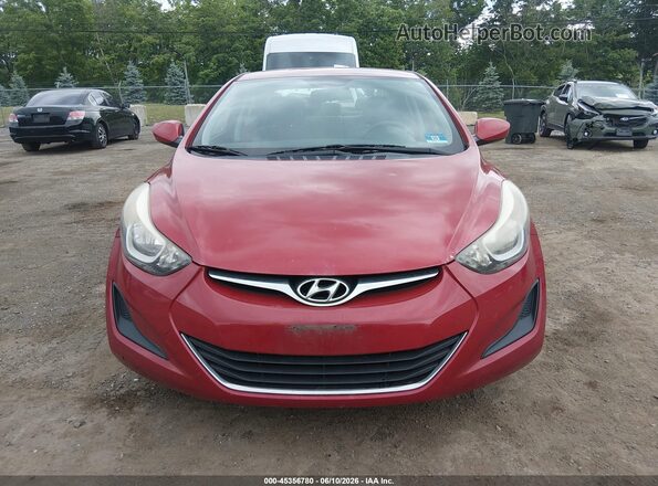 KMHDH4AE1GU643449 2016 HYUNDAI ELANTRA Red Вид задньої частини салону