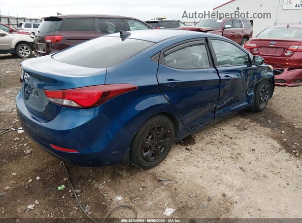 KMHDH4AE2GU547622 2016 HYUNDAI ELANTRA Blue Rear right