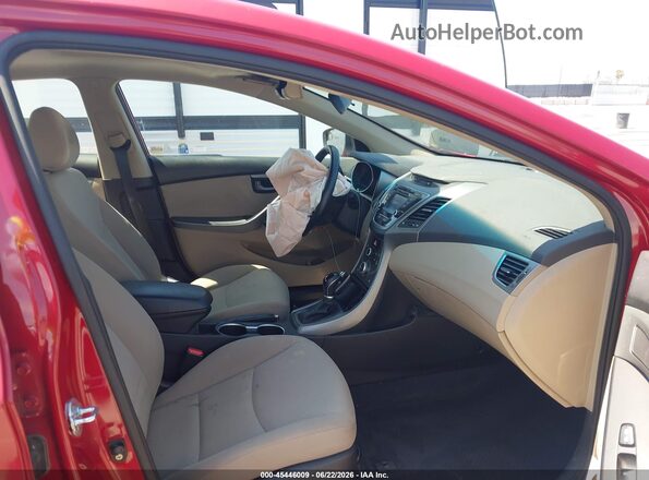 KMHDH4AE2GU584203 2016 HYUNDAI ELANTRA Red Front interior view