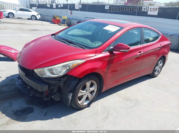 KMHDH4AE2GU584203 2016 HYUNDAI ELANTRA Red Front left