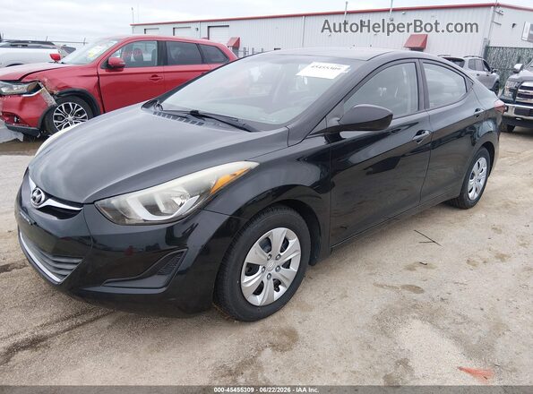 KMHDH4AE2GU607463 2016 HYUNDAI ELANTRA Black წინა მარცხენა ხედი სამი მეოთხედიდან