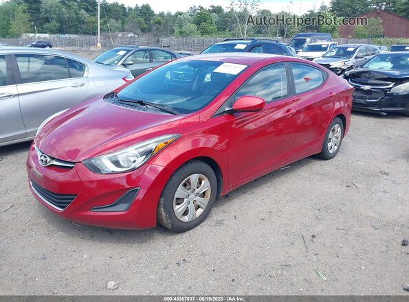 KMHDH4AE2GU619340 2016 HYUNDAI ELANTRA Red Передня ліва чверть