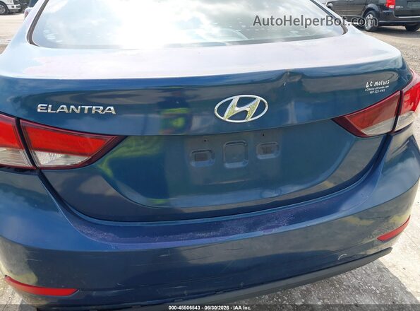 KMHDH4AE2GU642794 2016 HYUNDAI ELANTRA Blue Vista interior trasera