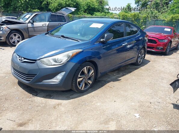 KMHDH4AE3GU622053 2016 HYUNDAI ELANTRA Dark Blue Vista tres cuartos delantera izquierda