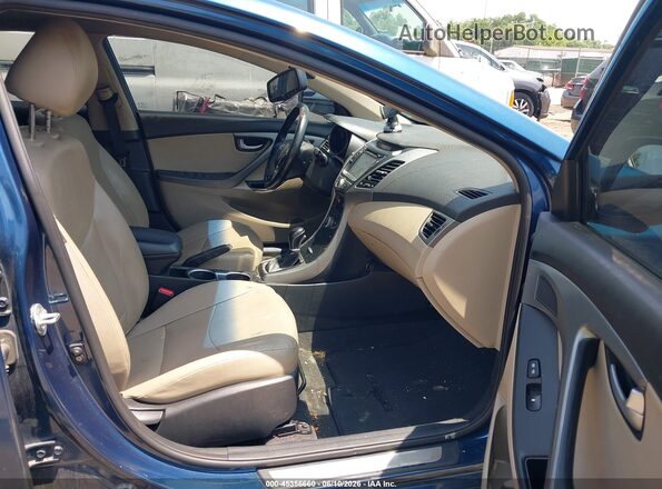 KMHDH4AE3GU622053 2016 HYUNDAI ELANTRA Dark Blue Vista interior delantera