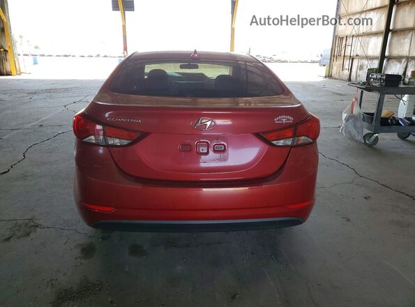KMHDH4AE4GU482885 2016 HYUNDAI ELANTRA Red Вид ззаду