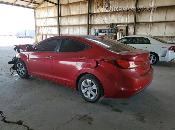 KMHDH4AE4GU482885 2016 HYUNDAI ELANTRA Red Задня ліва чверть