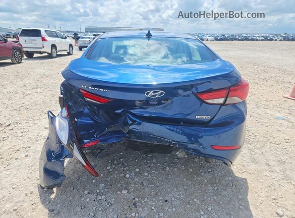 KMHDH4AE6GU551849 2016 HYUNDAI ELANTRA Blue Widok z tyłu