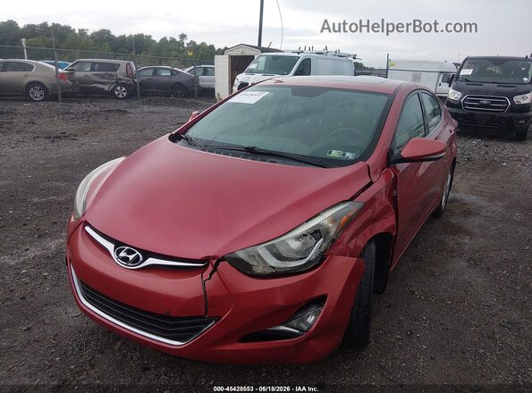 KMHDH4AE8GU558303 2016 HYUNDAI ELANTRA Red 