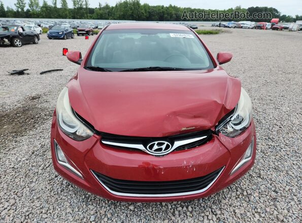 KMHDH4AE8GU599546 2016 HYUNDAI ELANTRA Red Widok z przodu