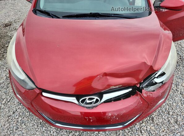 KMHDH4AE8GU599546 2016 HYUNDAI ELANTRA Red Widok wnętrza z tyłu