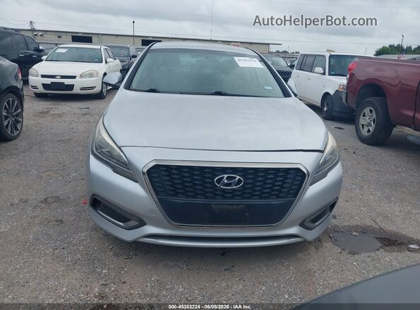 KMHE24L12GA010976 2016 HYUNDAI SONATA HYBRID Silver წინა ხედი