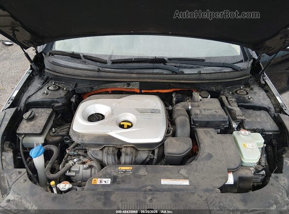 KMHE24L12GA013201 2016 HYUNDAI SONATA HYBRID Black Вид ззаду
