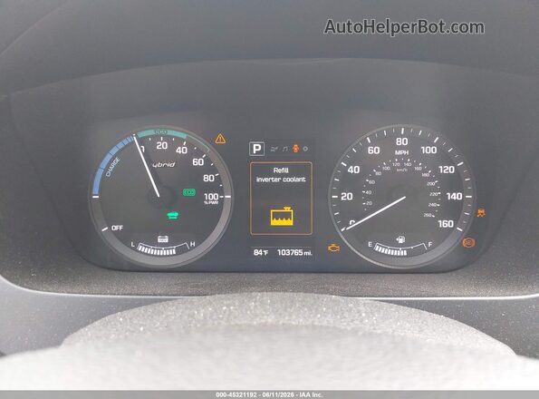 KMHE24L15GA015346 2016 HYUNDAI SONATA HYBRID Silver Вид задніх сидінь