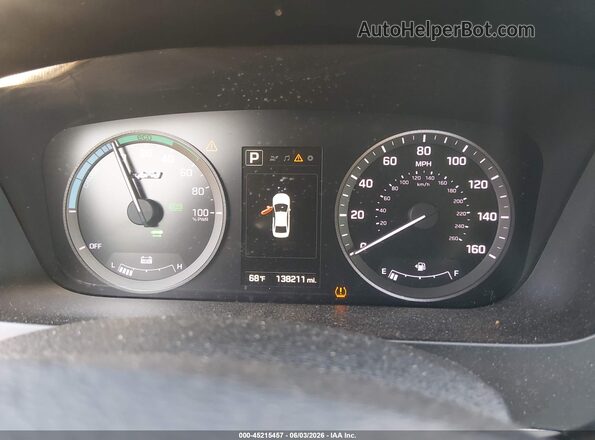 KMHE24L16GA041518 2016 HYUNDAI SONATA HYBRID Black უკანა სავარძლების ხედი