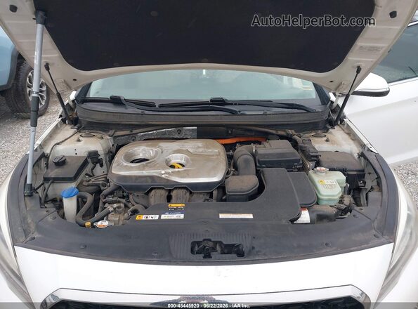 KMHE24L18GA015468 2016 HYUNDAI SONATA HYBRID White უკანა ხედი