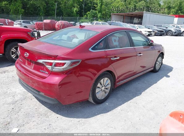KMHE24L19GA016113 2016 HYUNDAI SONATA HYBRID Red უკანა მარჯვენა