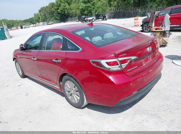 KMHE24L19GA016113 2016 HYUNDAI SONATA HYBRID Red უკანა მარცხენა
