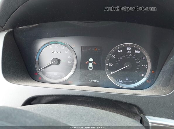 KMHE24L19GA016113 2016 HYUNDAI SONATA HYBRID Red უკანა სავარძლების ხედი