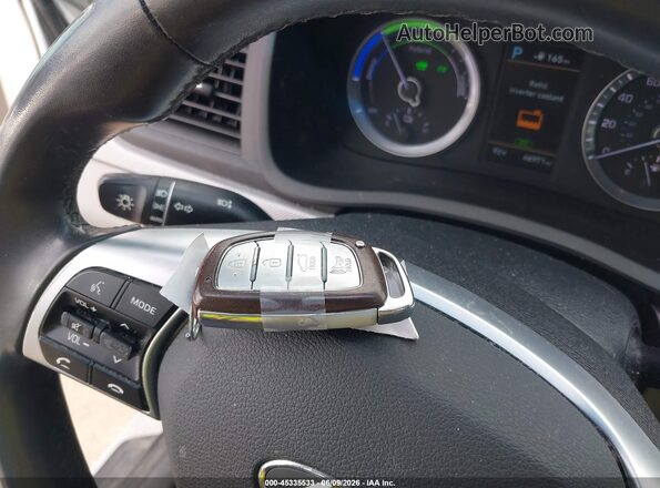 KMHE24L34KA091196 2019 HYUNDAI SONATA HYBRID Gray Вид панелі приладів