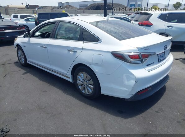 KMHE24L35HA065523 2017 HYUNDAI SONATA HYBRID White Trasero izquierdo