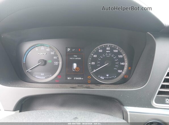 KMHE24L35HA070866 2017 HYUNDAI SONATA HYBRID Серебряный Вид задних сидений