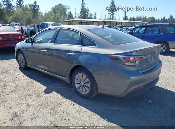 KMHE24L35HA074299 2017 HYUNDAI SONATA HYBRID Gray Trasero izquierdo