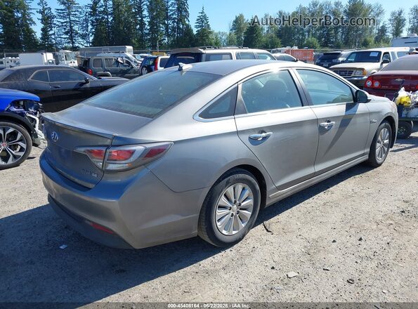 KMHE24L35HA074299 2017 HYUNDAI SONATA HYBRID Gray Trasero derecho