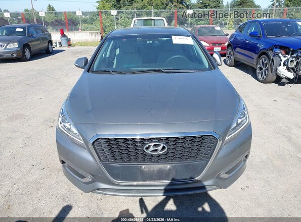 KMHE24L35HA074299 2017 HYUNDAI SONATA HYBRID Gray Vista del cuadro de instrumentos