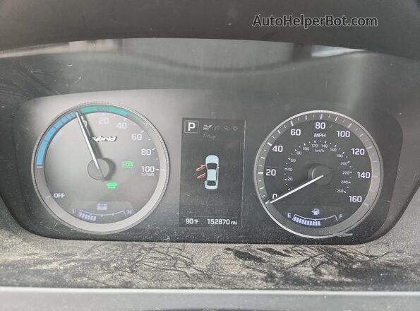 KMHE24L38HA064415 2017 HYUNDAI SONATA White ხელსაწყოთა პანელის ხედი