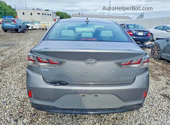 KMHE24L3XJA079679 2018 HYUNDAI SONATA Gray Widok z tyłu