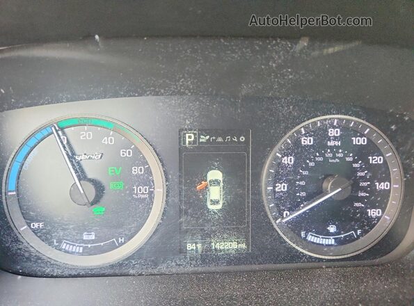KMHE34L10GA018846 2016 HYUNDAI SONATA Blue Vista del cuadro de instrumentos