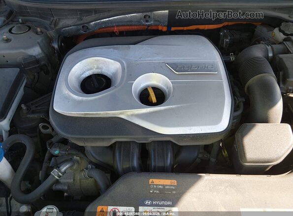 KMHE34L11HA057222 2017 HYUNDAI SONATA HYBRID Серый Вид сзади