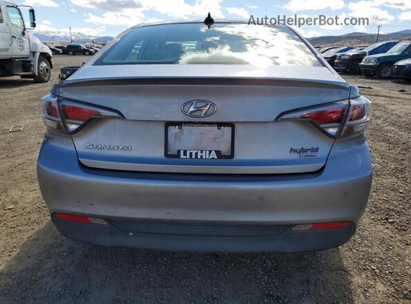 KMHE34L12GA012627 2016 HYUNDAI SONATA Gray Vista trasera