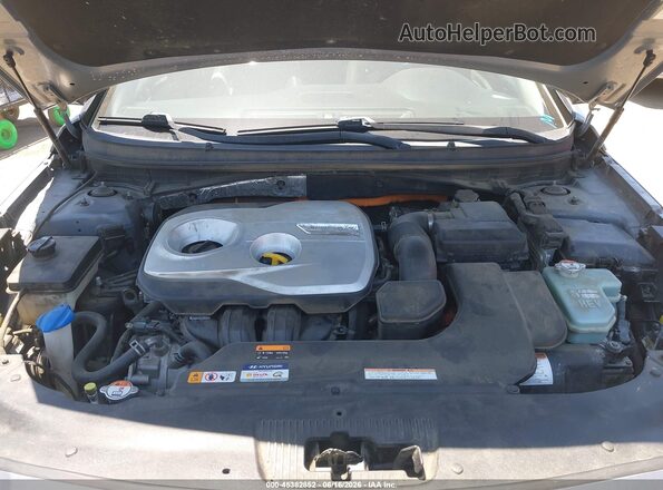 KMHE34L13GA024365 2016 HYUNDAI SONATA HYBRID Gray Հետևի տեսք