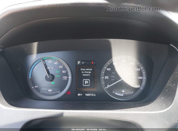 KMHE34L13GA024365 2016 HYUNDAI SONATA HYBRID Gray Հետևի նստատեղերի տեսք