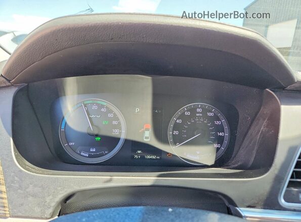 KMHE34L14GA033379 2016 HYUNDAI SONATA White ხელსაწყოთა პანელის ხედი