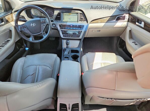 KMHE34L14GA033379 2016 HYUNDAI SONATA White წინა პანელის ხედი