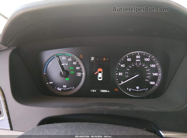 KMHE34L16GA012873 2016 HYUNDAI SONATA HYBRID Gray Вид задніх сидінь