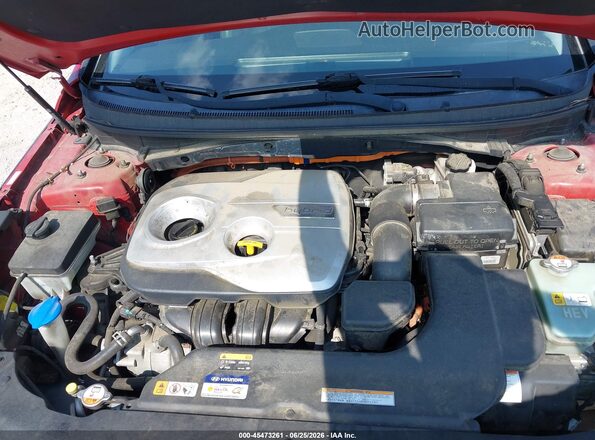 KMHE34L18GA026841 2016 HYUNDAI SONATA HYBRID Red Հետևի տեսք