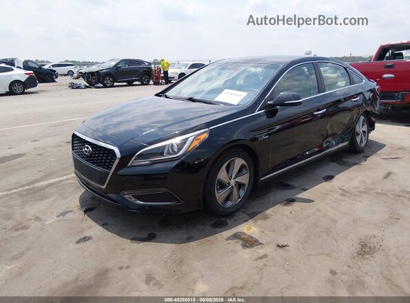 KMHE34L1XHA044789 2017 HYUNDAI SONATA HYBRID Черный Передняя левая четверть