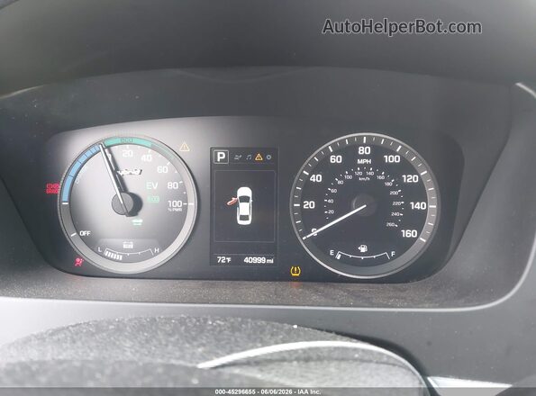 KMHE34L1XHA048342 2017 HYUNDAI SONATA HYBRID Серебряный Вид задних сидений