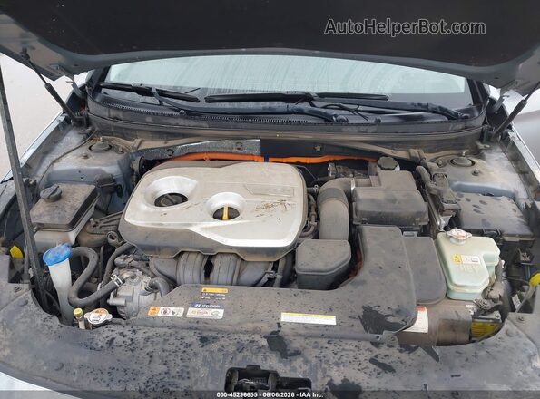 KMHE34L1XHA048342 2017 HYUNDAI SONATA HYBRID Серебряный Вид сзади