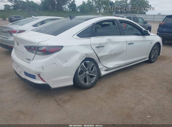 KMHE34L33KA088383 2019 HYUNDAI SONATA HYBRID White უკანა მარჯვენა